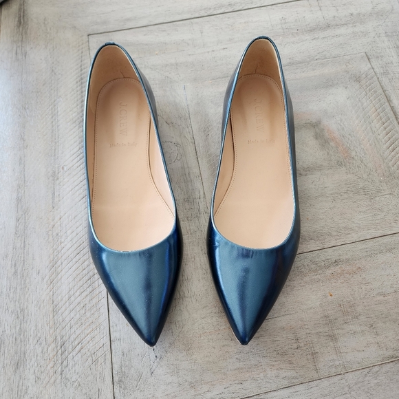 J. Crew Pointed Toe Leather Flats